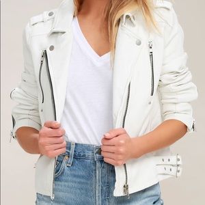 White Vegan Leather Moto Jacket